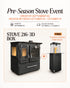 Northshire 216-3D Box Wood Burning Cook Stove with Oven + FREE Premium Outdoor Pellet Stove