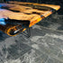 Unique Olive Wood, Transparent Epoxy, Coffee Table
