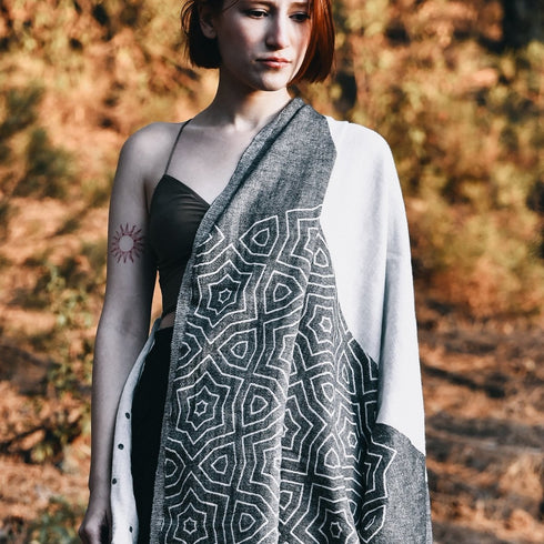 Akio Turkish Towel with Japanese Pattern Modern Minimal Polka Dot Dark Aesthetic Peshtamal Hammam Towel Cozy Fast Drying Household Essential