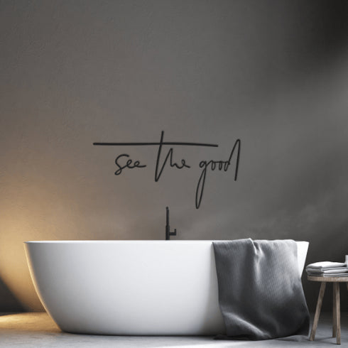 See The Good Metal Wall Art Uplifting Empowering Positive Thoughts Quote Monochrome Sign Black Aesthetic Inspirational Room Decor