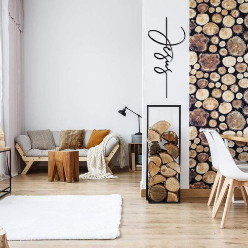 Jesus Metal Wall Art Vertical Cross Minimalist Monochrome Script Sign Christian Religious Art Jesus Christ Son of God Messiah Decoration