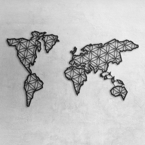 Liv - Metal World Map Wall Art