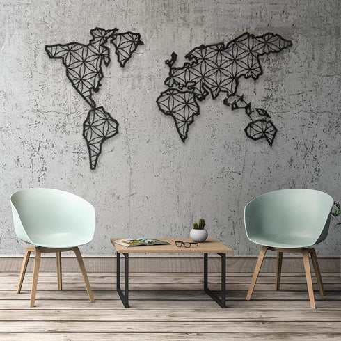 Liv - Metal World Map Wall Art