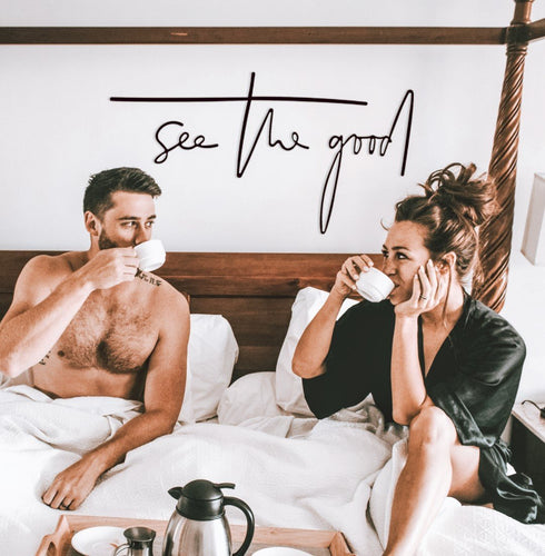 See The Good Metal Wall Art Uplifting Empowering Positive Thoughts Quote Monochrome Sign Black Aesthetic Inspirational Room Decor