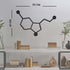 Serotonin Metal Wall Art Science Chemistry Happy Molecule Happiness Sign Biology Lab Art Minimal Monochrome Décor Scientist Gift
