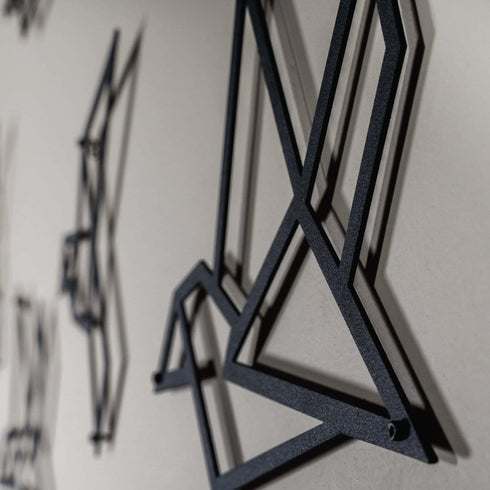 Vapaus - Bird Flock Metal Wall Art Monochrome Geometric Sign Spring Time Serene Calming Nature Animals Kitchen Farmhouse Decoration