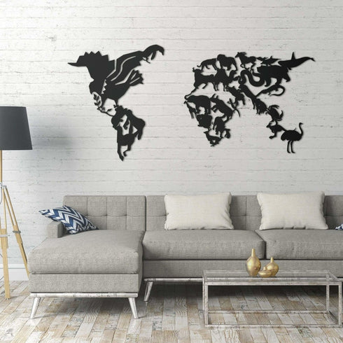 Wild Life - Metal World Map