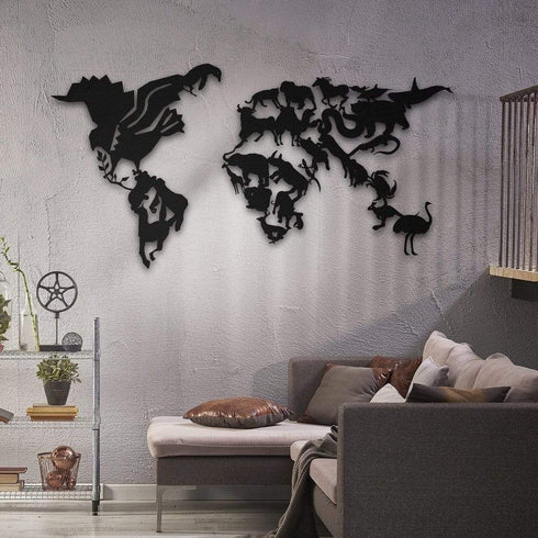 Wild Life - Metal World Map