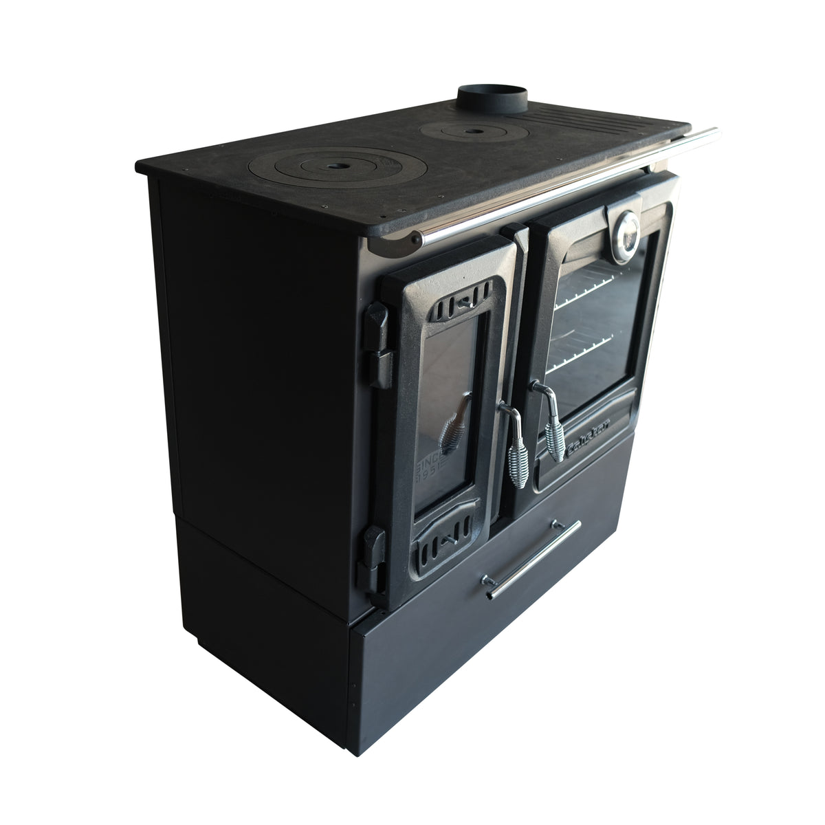 Multifunctional Wood Burning Cast Iron Stove with Oven Cooking Baking ...